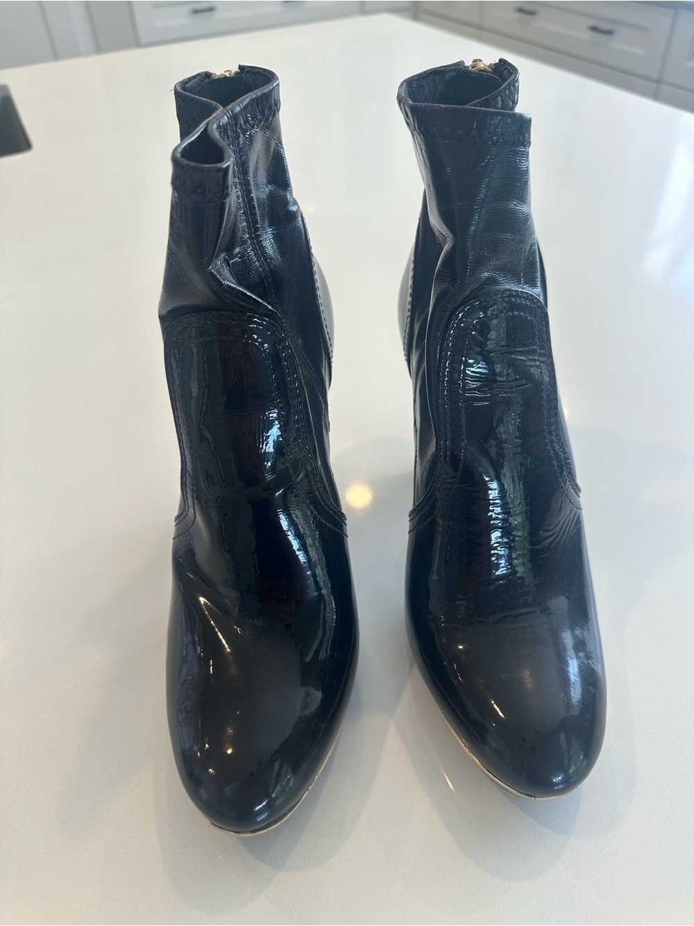 Tory Burch Patent Leather Ankle Boots sz 10